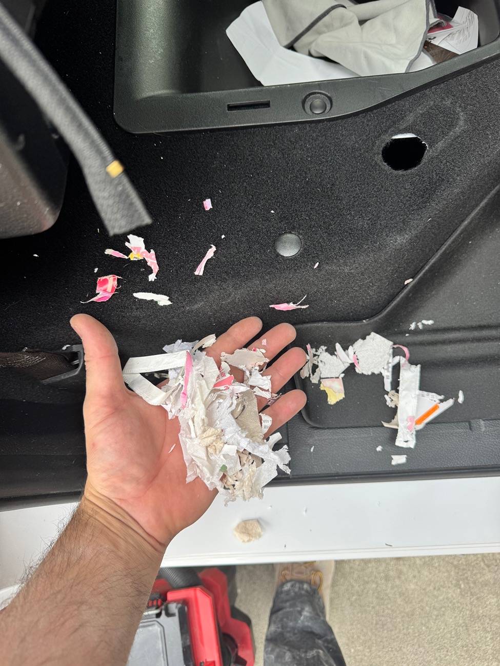 2021 rear seat stuffed with shredded paper | 2019+ Ford Ranger and ...