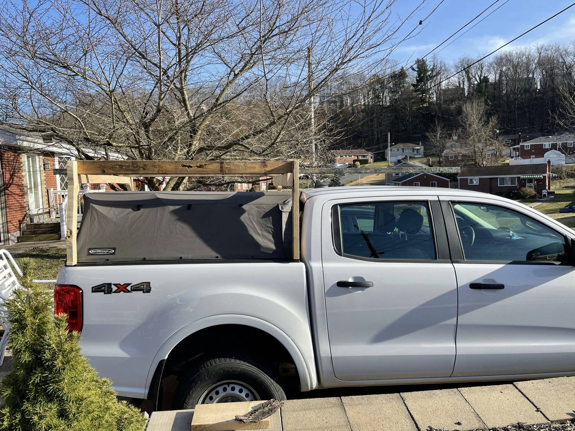 Softopper rail integrated into aluminum bed rack | 2019+ Ford Ranger ...