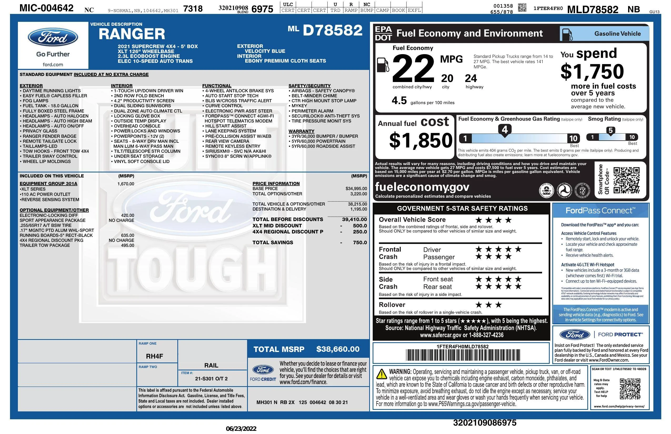 North Carolina - 2022 Ranger XLT Sport 4x4 | 2019+ Ford Ranger and ...